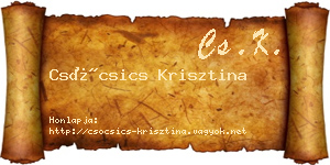 Csócsics Krisztina névjegykártya