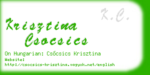 krisztina csocsics business card