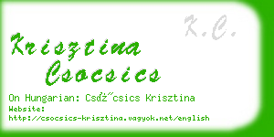 krisztina csocsics business card